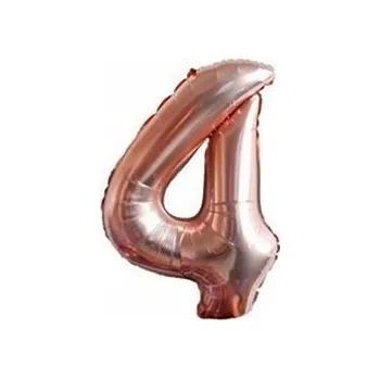 Balónek Číslice fóliová rose gold 4. narozeniny, výročí 100 cm