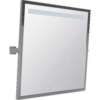 Koupelnový nábytek Bemeta HELP: Výklopné zrcadlo s LED osvětlením, dotykový senzor, 600 x 600 mm, nerez lesk 301201041