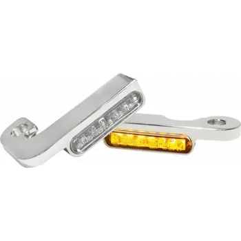 Osvětlení pro motocykl Led blinkry na řidítka motocyklu HEINZ BIKES TURN SIGNALS pro HARLEY DAVIDSON DYNA rok 1999-2017 barva chromová