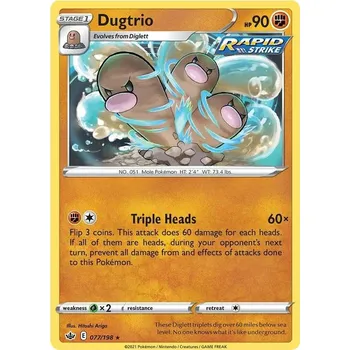 Sběratelská karetní hra Dugtrio 077/198 - Chilling Reign Typ karty: Reverse Holo