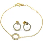 Stříbrná zlacená souprava se zirkonovým kruhem Ava