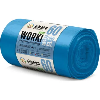 Pytle na odpadky HDPE Pytle na odpad SIPEKO 60 l 50 Ks. MODRÉ