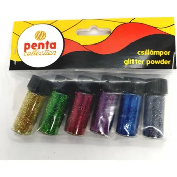 Speciální výtvarná barva Pentart - třpytky 6 x 3,5 ml, mix barev II.