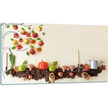 Kuchyňské prkénko SKLENĚNÁ DESKA NA KRÁJENÍ 52x30 ZELENINA