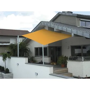 Krycí plachta Sluneční plachta 4x napínací lanko, PES 280 g/m², žlutá 600x700x400 cm