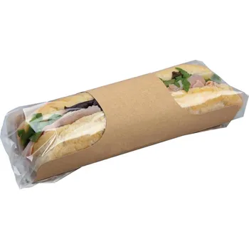 Sáček na potraviny Obal na bagetu 360/210x230mm kraft + BOPP fólie 01/CBG6K - 500 ks