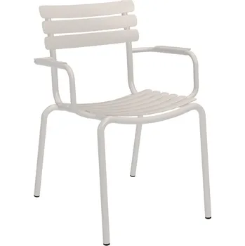 Houe Bílá kovová zahradní židle Alua s područkami