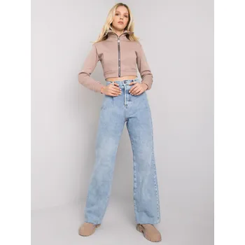 Dámské džíny Světle modré široké džíny s vysokým pasem RO-SP-PNT-10.28P-light blue Velikost: 38