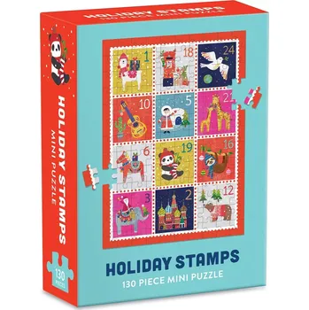 Puzzle Galison Puzzle Vánoční známky 130 dílků