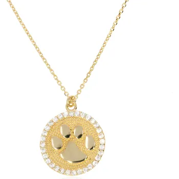 Řetízek Zlatnictví Helios Zlatý řetízek s přívěskem packa se zirkony