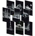 Blok kroužkový Metropole A4 v noci, 70 listů, linka, mix motivů