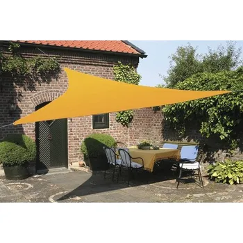 Krycí plachta Sluneční plachta 3x napínací lanko, PES 280 g/m², žlutá 340 cm