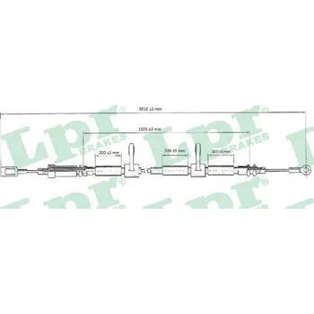 Lanko parkovací brzdy Tažné lanko, parkovací brzda LPR C0985B