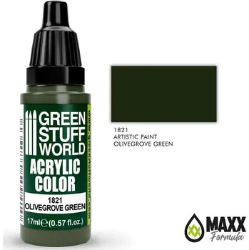 Modelářská barva Green Stuff World Acrylic Artistic Paint - OLIVEGROVE GREEN 17ml (Green Stuff World)