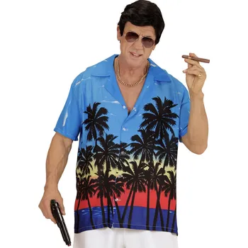 Karnevalový kostým Pánská havajská košile s palmami - M/L