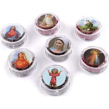 Přívěsek Růženec s dřevěnými korálky v krabičce, barva mix variant