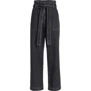 DŽÍNY KARL LAGERFELD PAPERBAG DENIM PANTS DARK GREY DENIM
