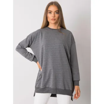 Tmavě šedá dámská tunika se zipy RV-TU-7187.26-dark gray Velikost: S/M