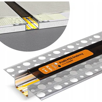 LED osvětlení LED hliníkový profil pro sádrokartonové desky, zapuštěný 2m, široký