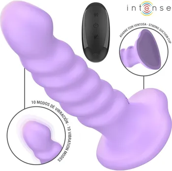 Dildo Intense Brenda Spiral Design Vibrator with Remote M Purple