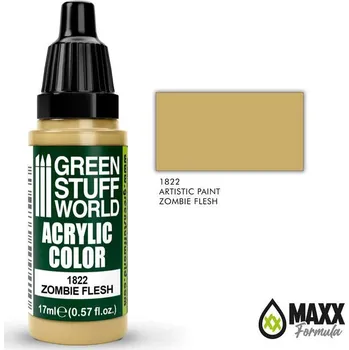 Modelářská barva Green Stuff World Acrylic Artistic Paint - ZOMBIE FLESH 17ml (Green Stuff World)