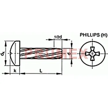 Šroub Šroub závitořezný phillips DIN 7516A M3x10 pozink