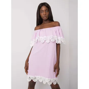 Dámské šaty Světle fialové šaty se spadlými rameny -LK-SK-506992.11-purple Velikost: 36