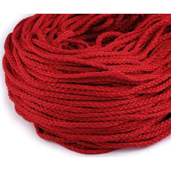 Příze Oděvní šňůra PES Ø6 mm, barva 5 červená