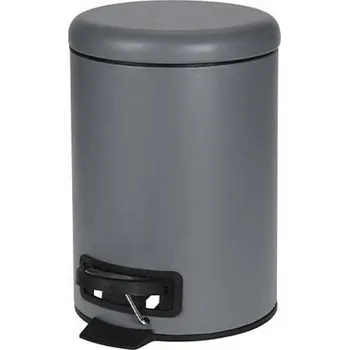 Odpadkový koš KOOPMAN KOOPMAN, 10783 Koš na odpadky šedý, 3l, pedál, plech