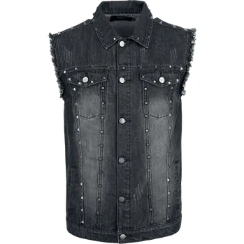 Dámská vesta Vesta z Black Premium by EMP - Vest with pyramid studs - Muži - černá