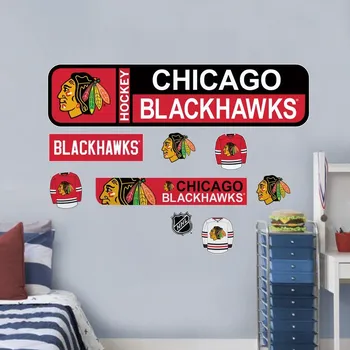 samolepka Mustang Samolepky na Stěnu Chicago Blackhawks NHL Repositionable Street Signs Wall Decal Set
