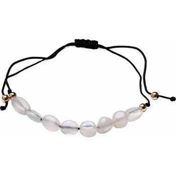 Náramek Měsíční kámen bílý náramek se Shamballa zapínáním obvod cca 26 cm