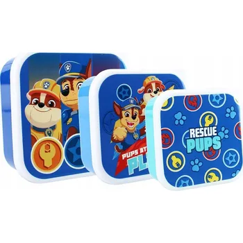 Svačinový box Snídaňový SET Svačinový Box Tlapková patrola CHASE, obědový box Krabička na svačinu, 3 ks
