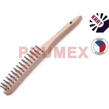 Drátěný kartáč Kartáč s dřevěnou rukojetí, 2-řadý nerezový hladký drát 0,35 mm/KART 1111040