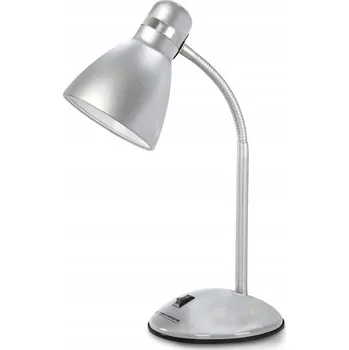 Lampička STOLNÍ LAMPA NOČNÍ NA STŮL LED ŽÁROVKA E27 12W KLASICKÁ STŘÍBRNÁ