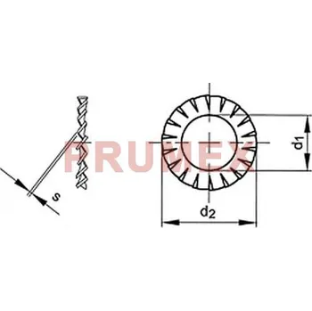 podložka Podložka vějířová vnější DIN 6798A M18 / 19,0 nerez A2