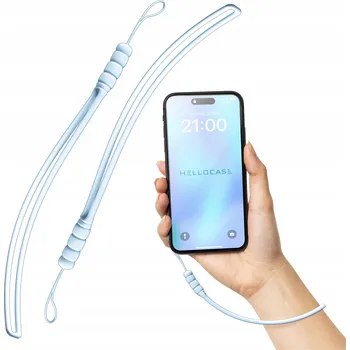 Silikonový Popruh/Šňůrka na Mobil na Zápěstí - Světle Modrá