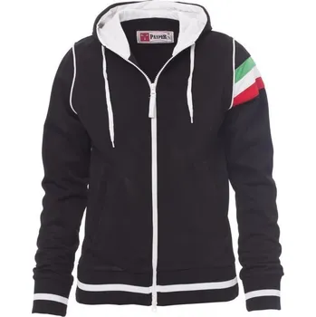 Dámská mikina Payperwear Sportovní dámská mikina Kansas s italskou trikolórou na průramku Barva: černá - bílá, Velikost: S