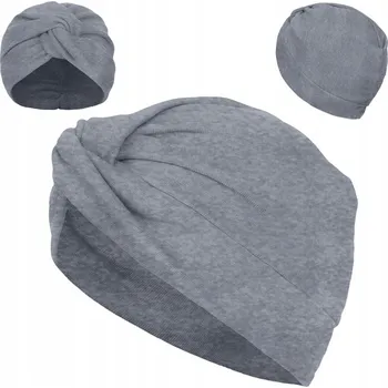 Čepice Nandy turban bavlna šedý, univerzální velikost