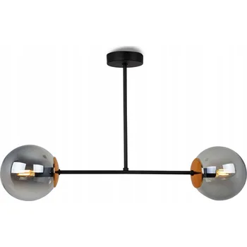 ZÁVĚSNÉ STROPNÍ SVÍTIDLO ČERNÝ LUSTR DVOJITÝ LOFT GLAMOUR SKLENĚNÉ KOULE