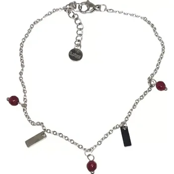 Náramek Náramek na nohu s achátem červeným s chir. ocelí