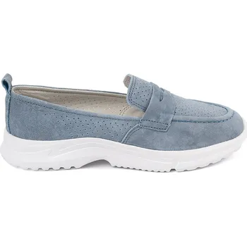 Dámské mokasíny Luxusní mokasíny dámské modré platforma 40