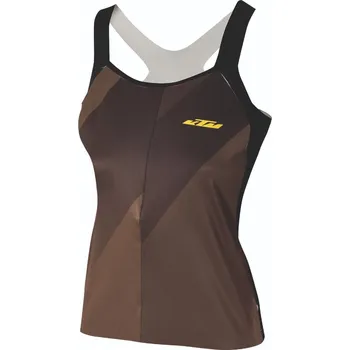 cyklistický dres Triko KTM DÁMSKÉ ŽERZEJOVÉ LINE BEZ RUKÁVŮ, OLIVOVÁ/LIMETKOVÁ XS