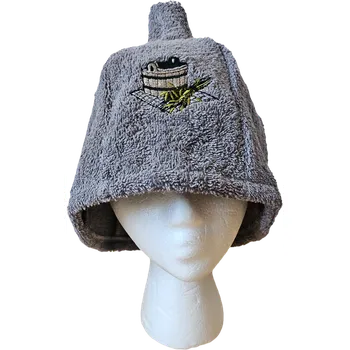 BELUTO Klobouk do sauny 100% bavlna - šedý