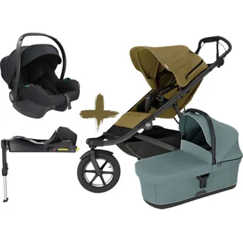 Kočárek Akční MAXI set Thule Urban Glide 3 UNI s autosedačkou COSMO Airflow Barva korbičky:: Mid blue, Barva autosedačky:: Black, Barva kočárku:: Nutria Green