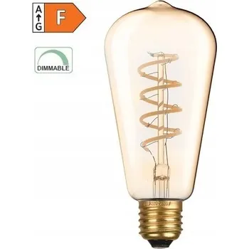 Žárovka ACA Lighting LED FILAMENT E27 DIM ST64 jantar SPIRAL 4W 1800K 230V 270lm RA