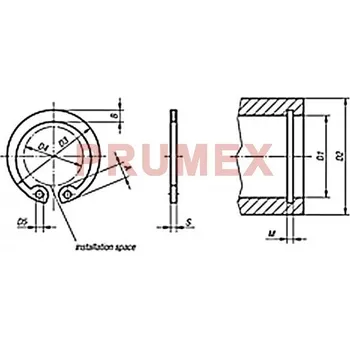 Matice Pojistný kroužek do díry DIN 472 - 120 mm