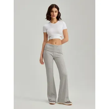 Dámské kalhoty Úpletové kalhoty do zvonu - XL - House - světle šedá - 832EW-09M