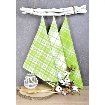 Chňapka FORBYT Utěrka kuchyňská Green cucine 2057, 45 x 70 cm, 3 ks, 100% bavlna