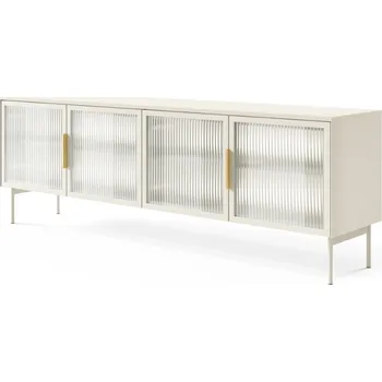 Televizní stolek ArtLas Tv stolek NAIRE 4D s LED osvětlením | cashmere